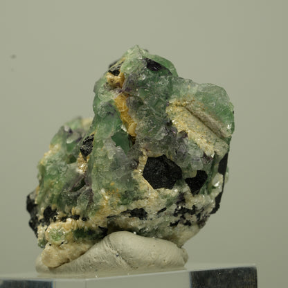 Phantom Fluorit Würfel, Schörl Turmalin, Muskovit Erongo, Namibia 37*36*26mm #13696