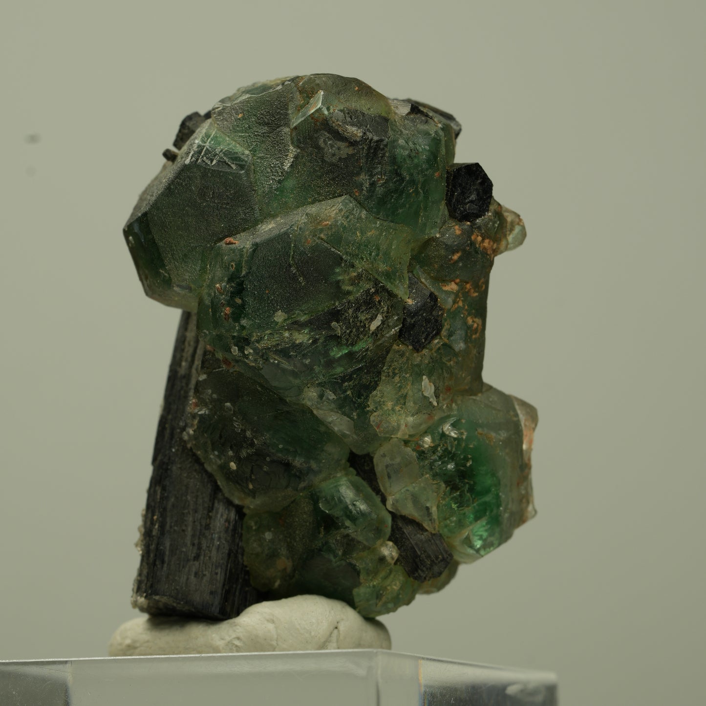 Phantom Fluorit hexagonal, Schörl Turmalin Stufe Erongo, Namibia 41*25*23mm #13697