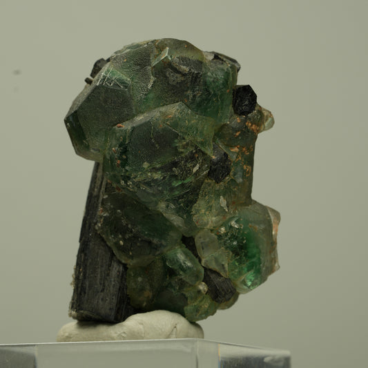 Phantom Fluorit hexagonal, Schörl Turmalin Stufe Erongo, Namibia 41*25*23mm #13697