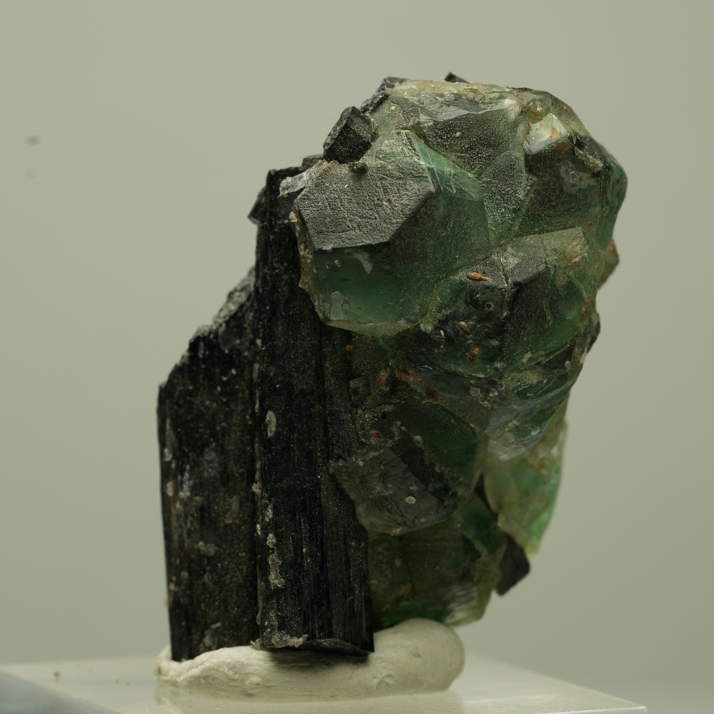Phantom Fluorit hexagonal, Schörl Turmalin Stufe Erongo, Namibia 41*25*23mm #13697