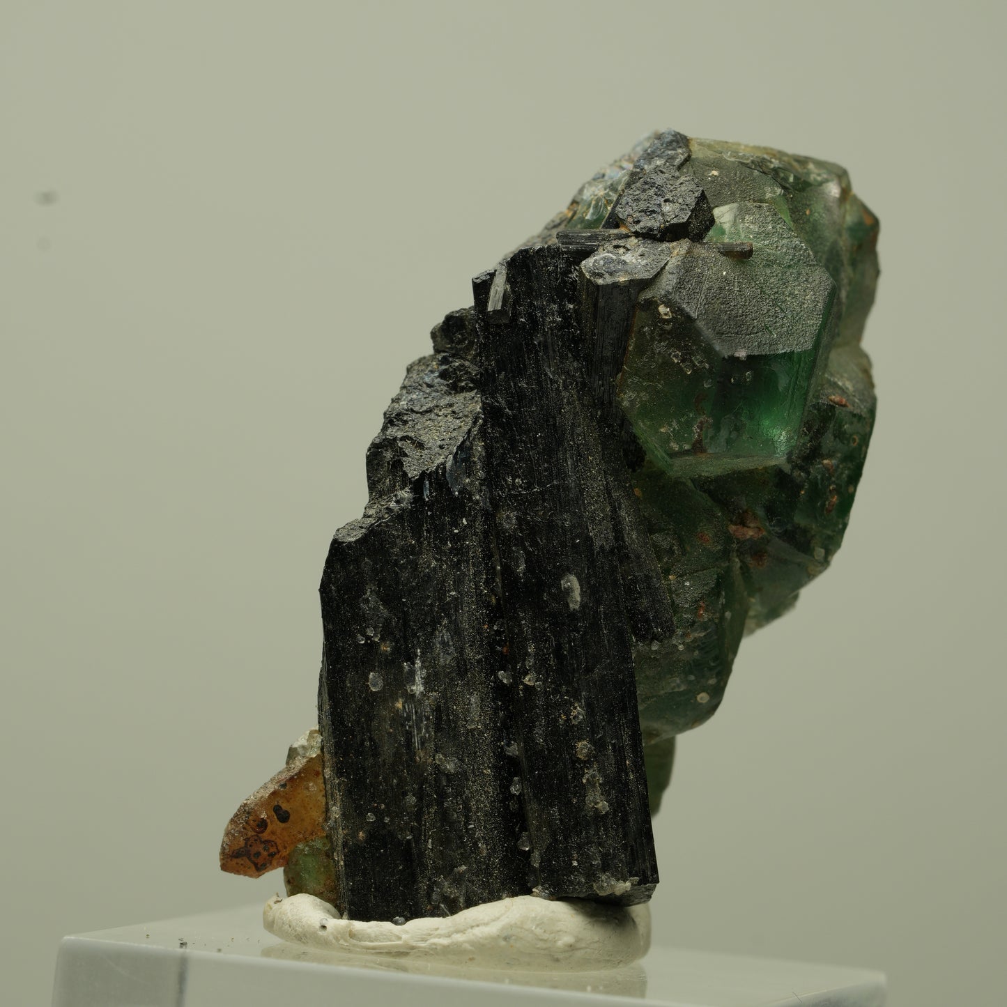Phantom Fluorit hexagonal, Schörl Turmalin Stufe Erongo, Namibia 41*25*23mm #13697