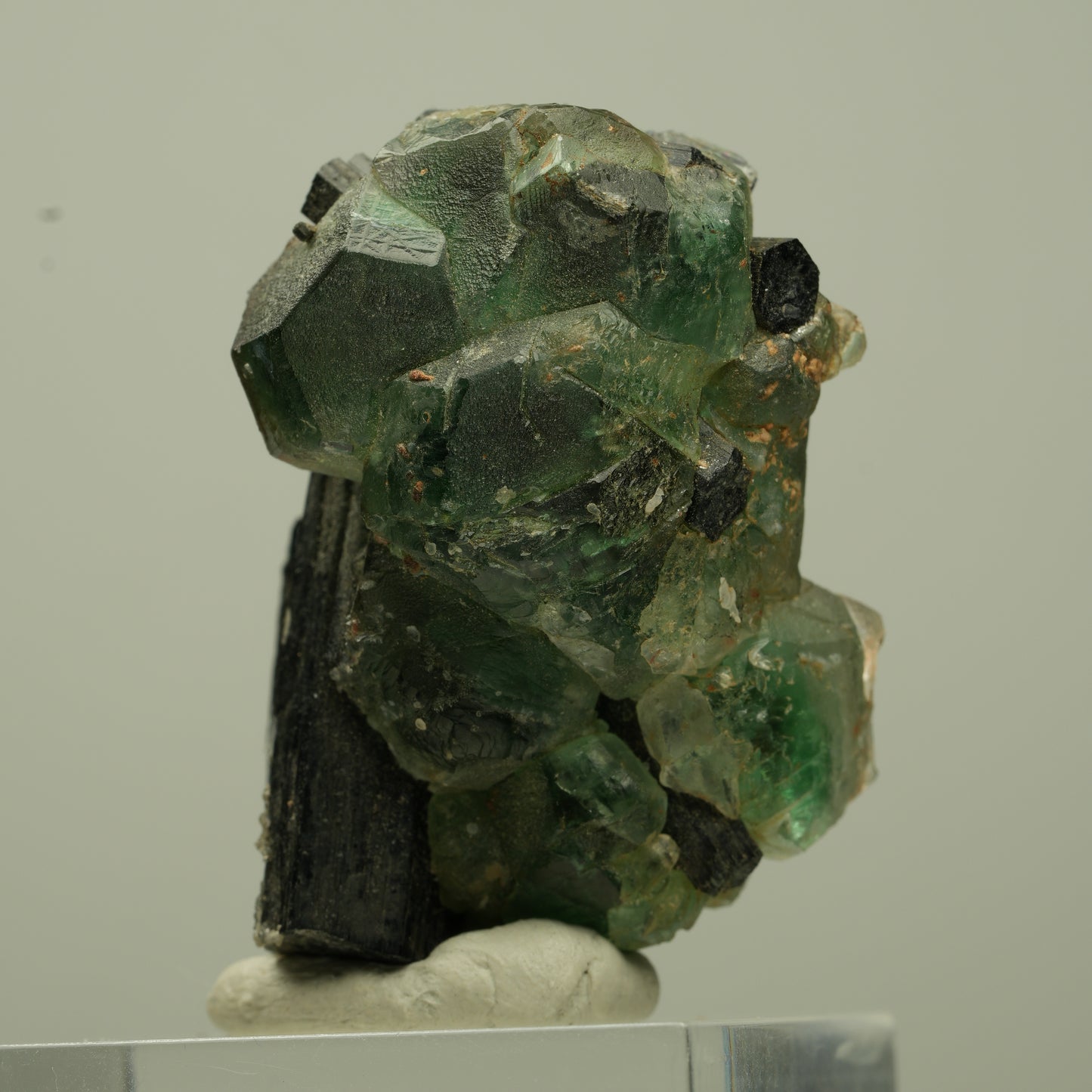 Phantom Fluorit hexagonal, Schörl Turmalin Stufe Erongo, Namibia 41*25*23mm #13697