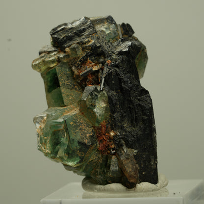 Phantom Fluorit hexagonal, Schörl Turmalin Stufe Erongo, Namibia 41*25*23mm #13697