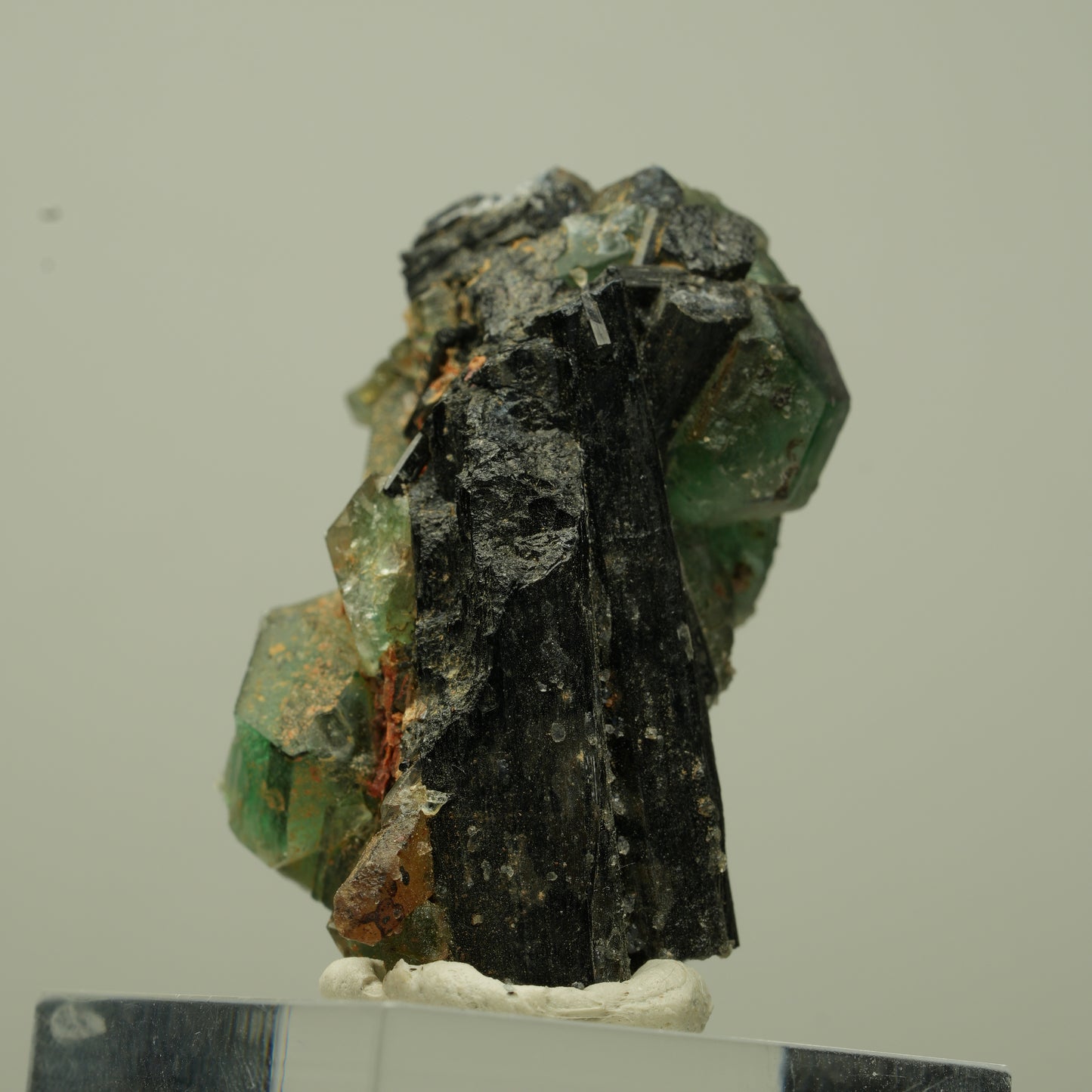 Phantom Fluorit hexagonal, Schörl Turmalin Stufe Erongo, Namibia 41*25*23mm #13697