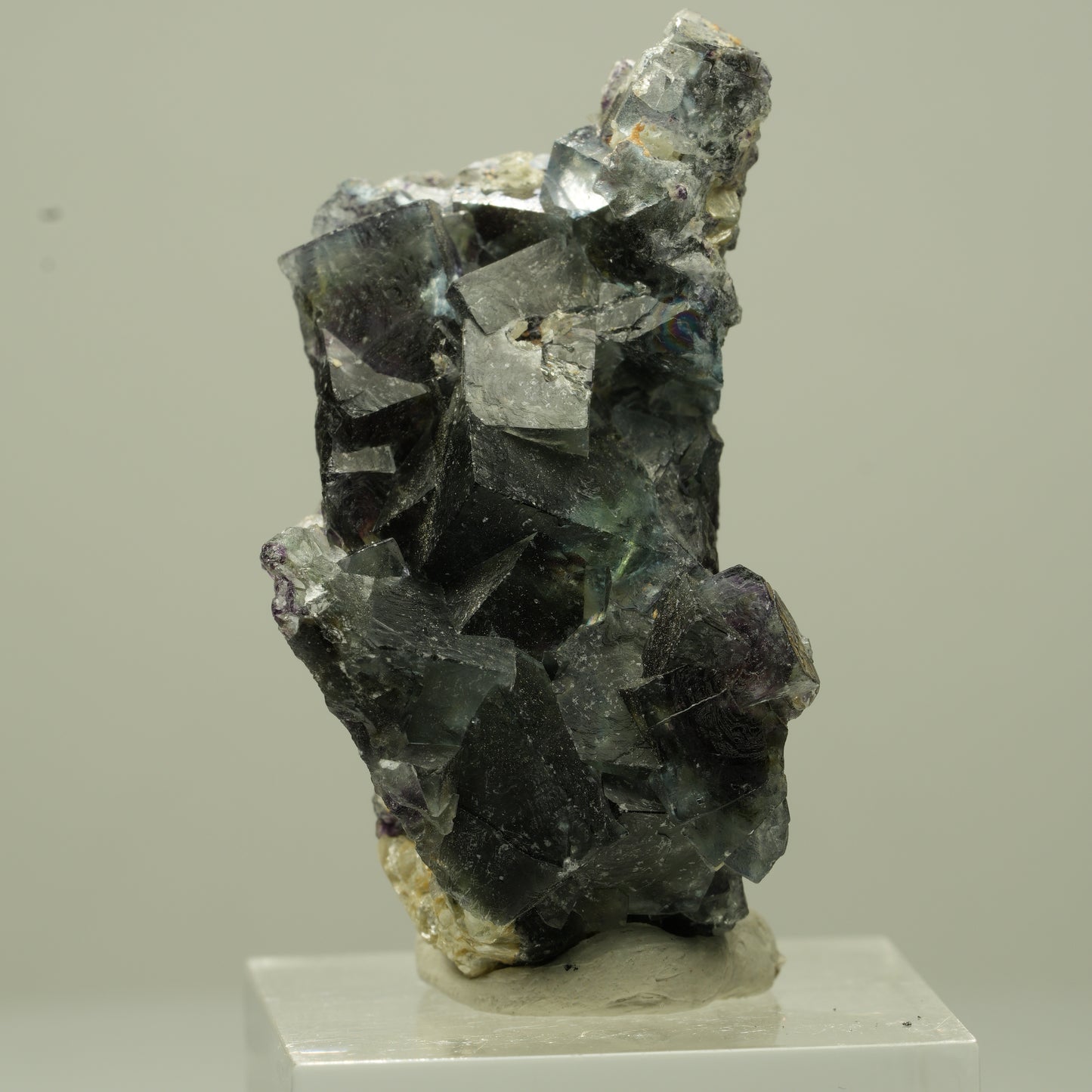Bunte Phantom Fluorit, Schörl Turmalin, Hyalit Opal, Muskovit Erongo, Namibia 44*26*23mm #13698