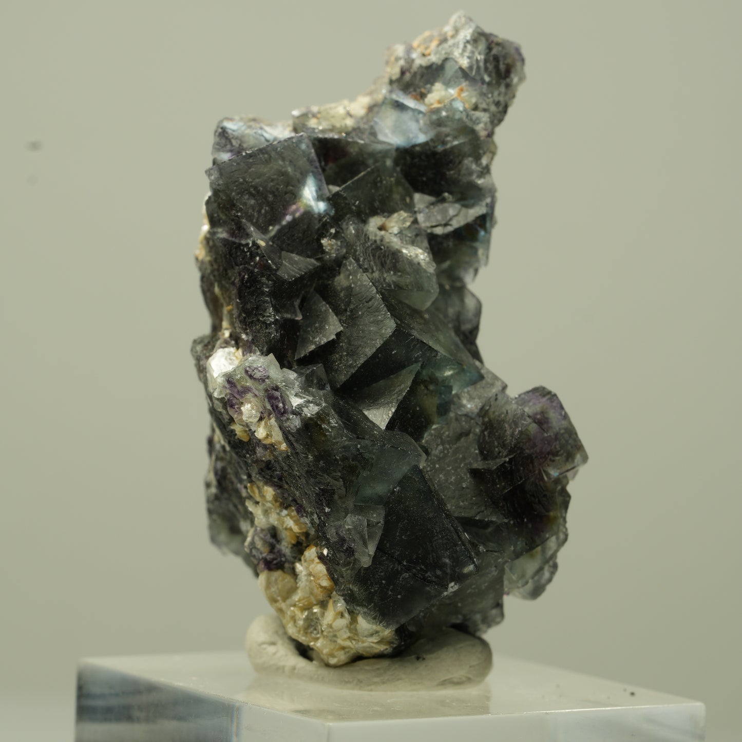 Bunte Phantom Fluorit, Schörl Turmalin, Hyalit Opal, Muskovit Erongo, Namibia 44*26*23mm #13698