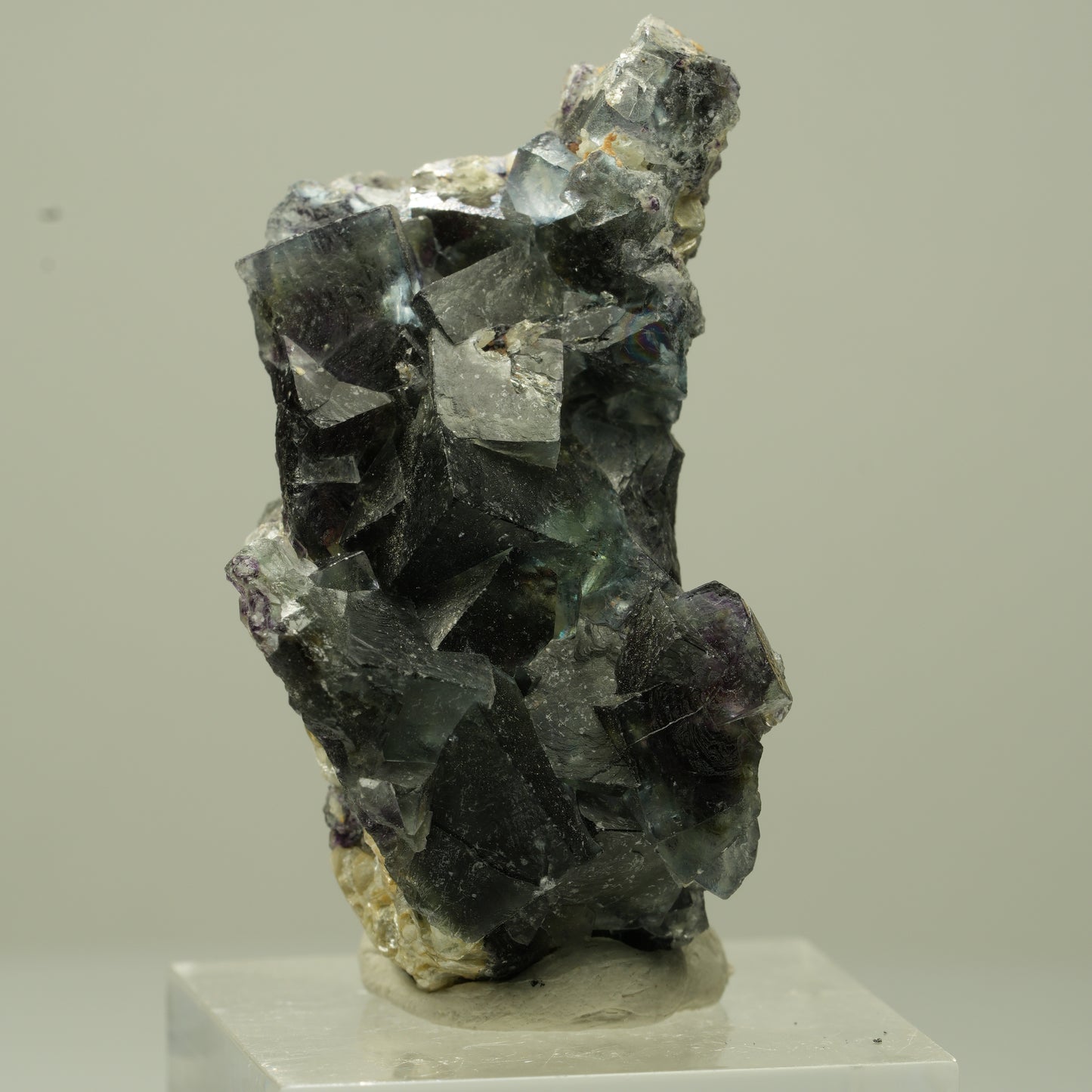 Bunte Phantom Fluorit, Schörl Turmalin, Hyalit Opal, Muskovit Erongo, Namibia 44*26*23mm #13698