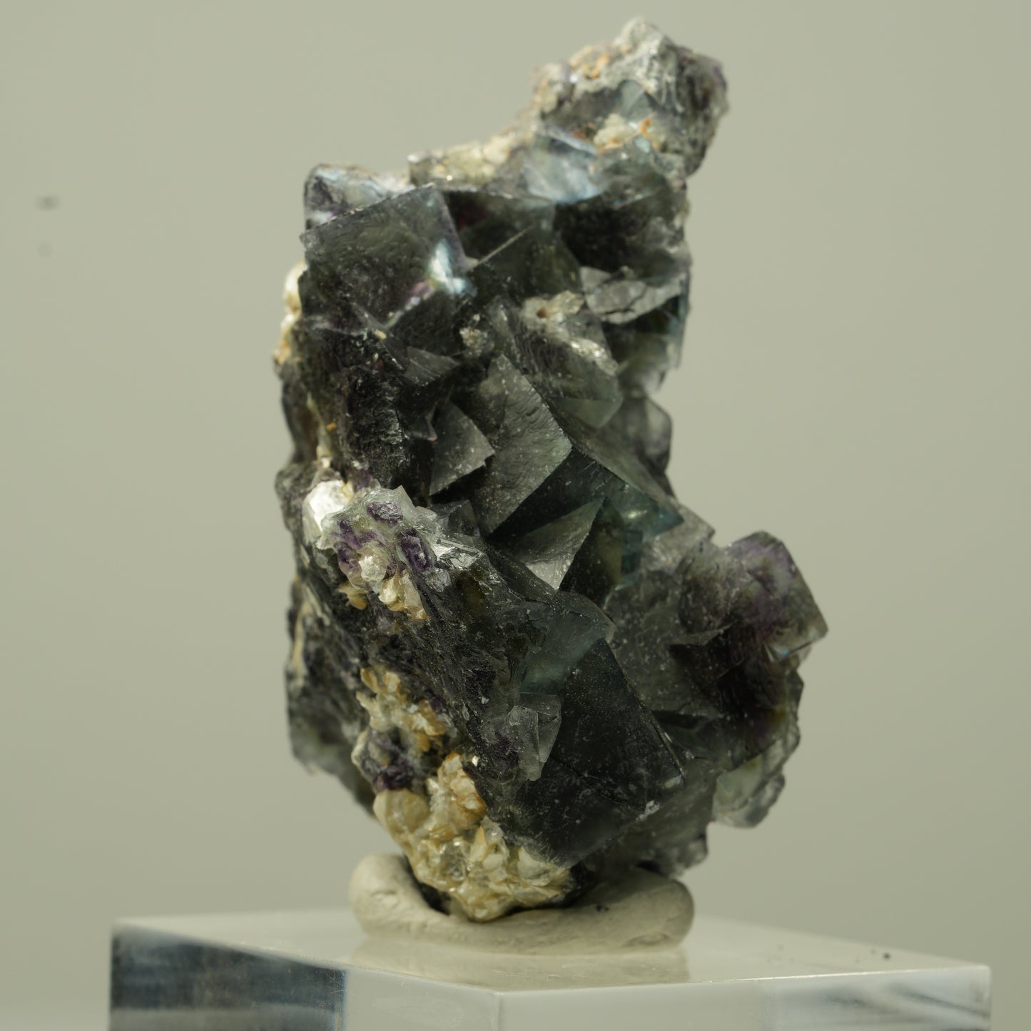 Bunte Phantom Fluorit, Schörl Turmalin, Hyalit Opal, Muskovit Erongo, Namibia 44*26*23mm #13698