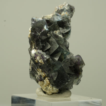 Bunte Phantom Fluorit, Schörl Turmalin, Hyalit Opal, Muskovit Erongo, Namibia 44*26*23mm #13698