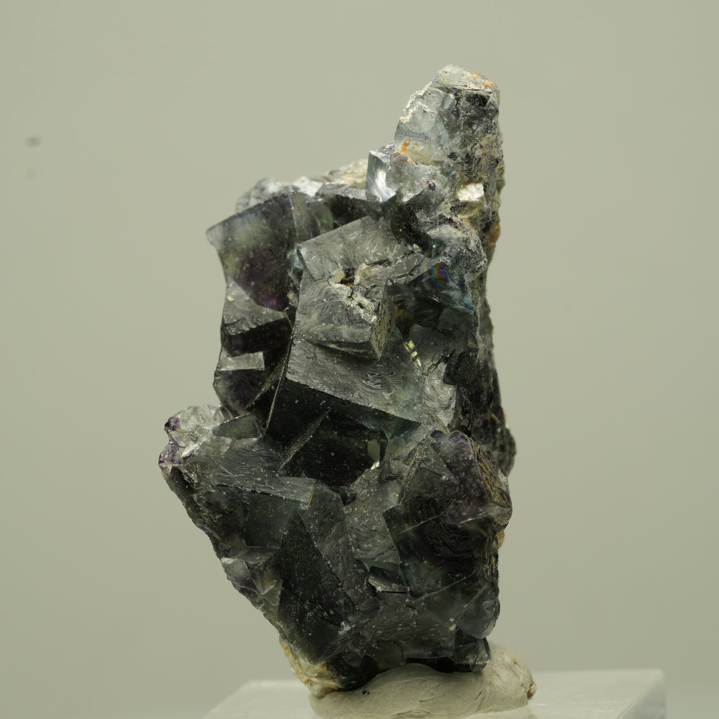 Bunte Phantom Fluorit, Schörl Turmalin, Hyalit Opal, Muskovit Erongo, Namibia 44*26*23mm #13698