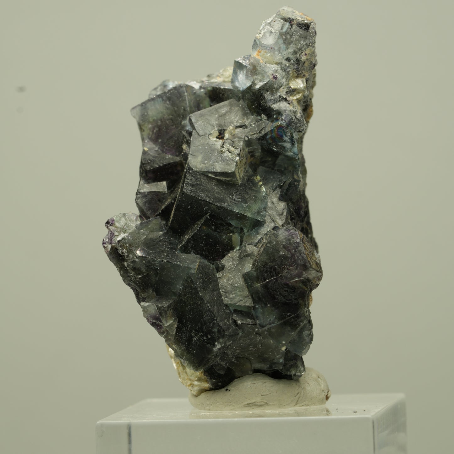 Bunte Phantom Fluorit, Schörl Turmalin, Hyalit Opal, Muskovit Erongo, Namibia 44*26*23mm #13698