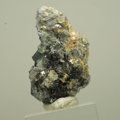 Bunte Phantom Fluorit, Schörl Turmalin, Hyalit Opal, Muskovit Erongo, Namibia 44*26*23mm #13698
