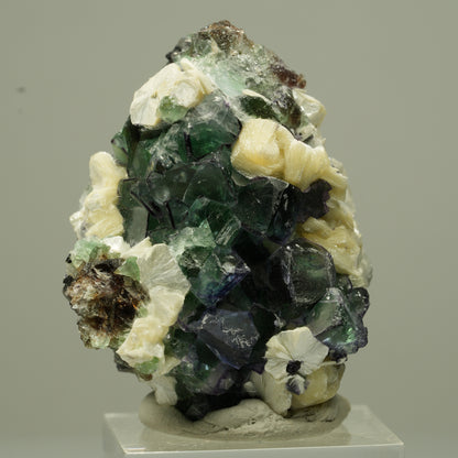Phantom Fluorit Würfel, Schörl Turmalin, Muskovit Erongo, Namibia 45*32*29mm #13699