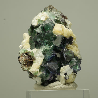 Phantom Fluorit Würfel, Schörl Turmalin, Muskovit Erongo, Namibia 45*32*29mm #13699