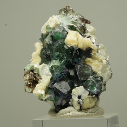 Phantom Fluorit Würfel, Schörl Turmalin, Muskovit Erongo, Namibia 45*32*29mm #13699