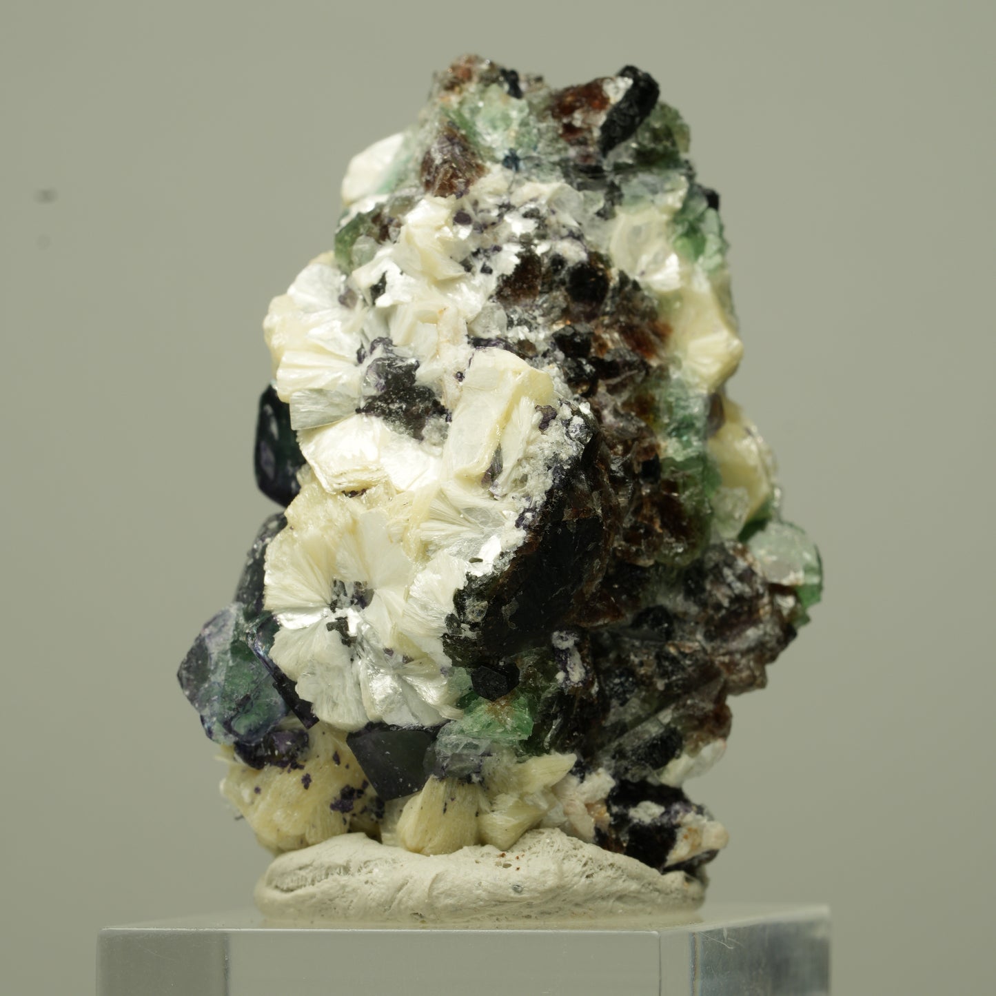 Phantom Fluorit Würfel, Schörl Turmalin, Muskovit Erongo, Namibia 45*32*29mm #13699