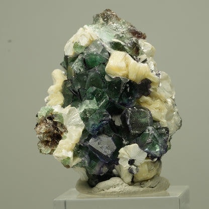 Phantom Fluorit Würfel, Schörl Turmalin, Muskovit Erongo, Namibia 45*32*29mm #13699