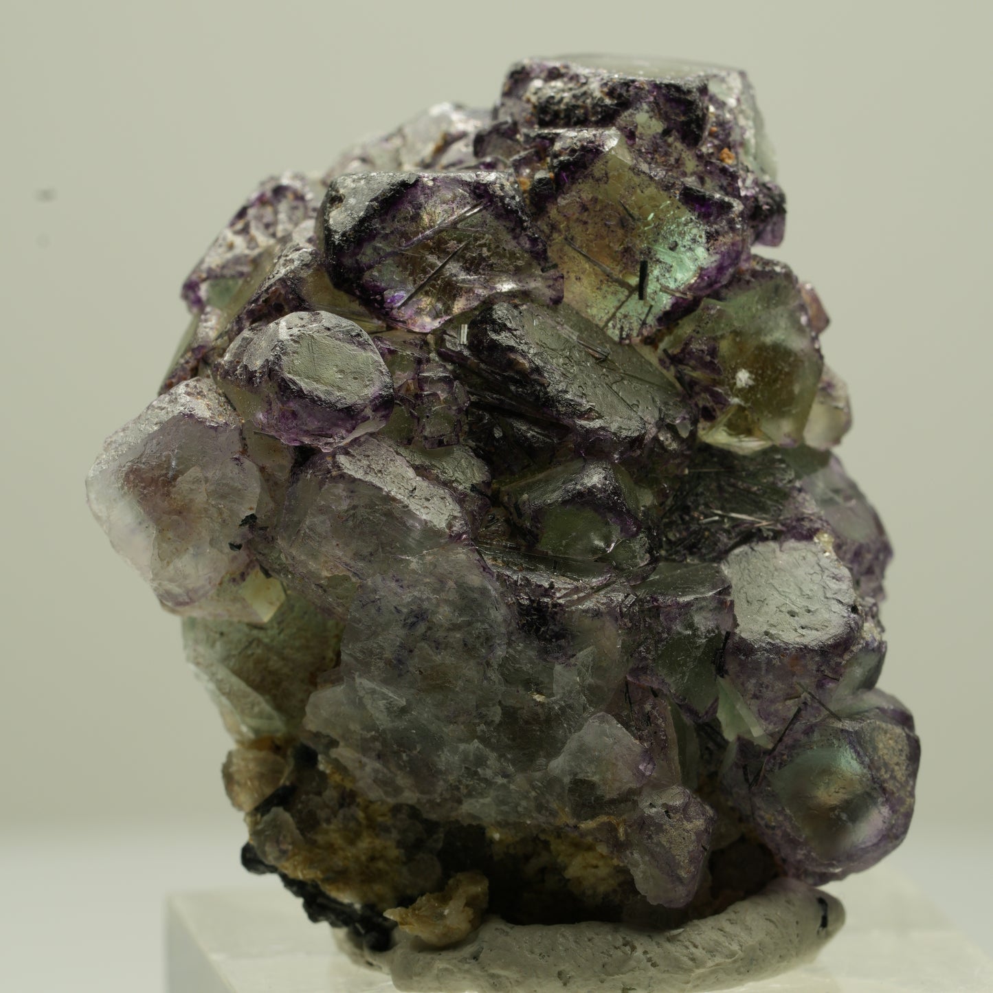 Phantom Fluorit, Schörl Turmalin, Muskovit, Rauchquarz Erongo, Namibia 34*29*20mm #13701