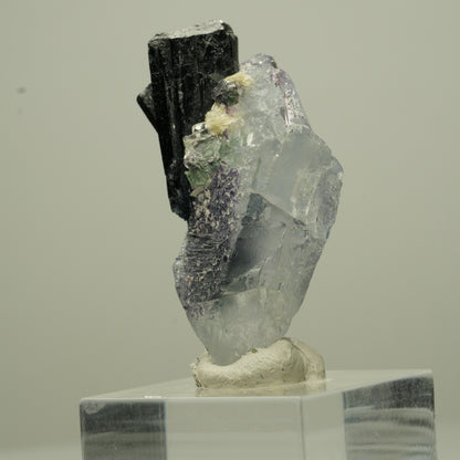 Phantom Fluorit Würfel, Schörl Turmalin, Muskovit Erongo, Namibia 44*21*14mm #13703