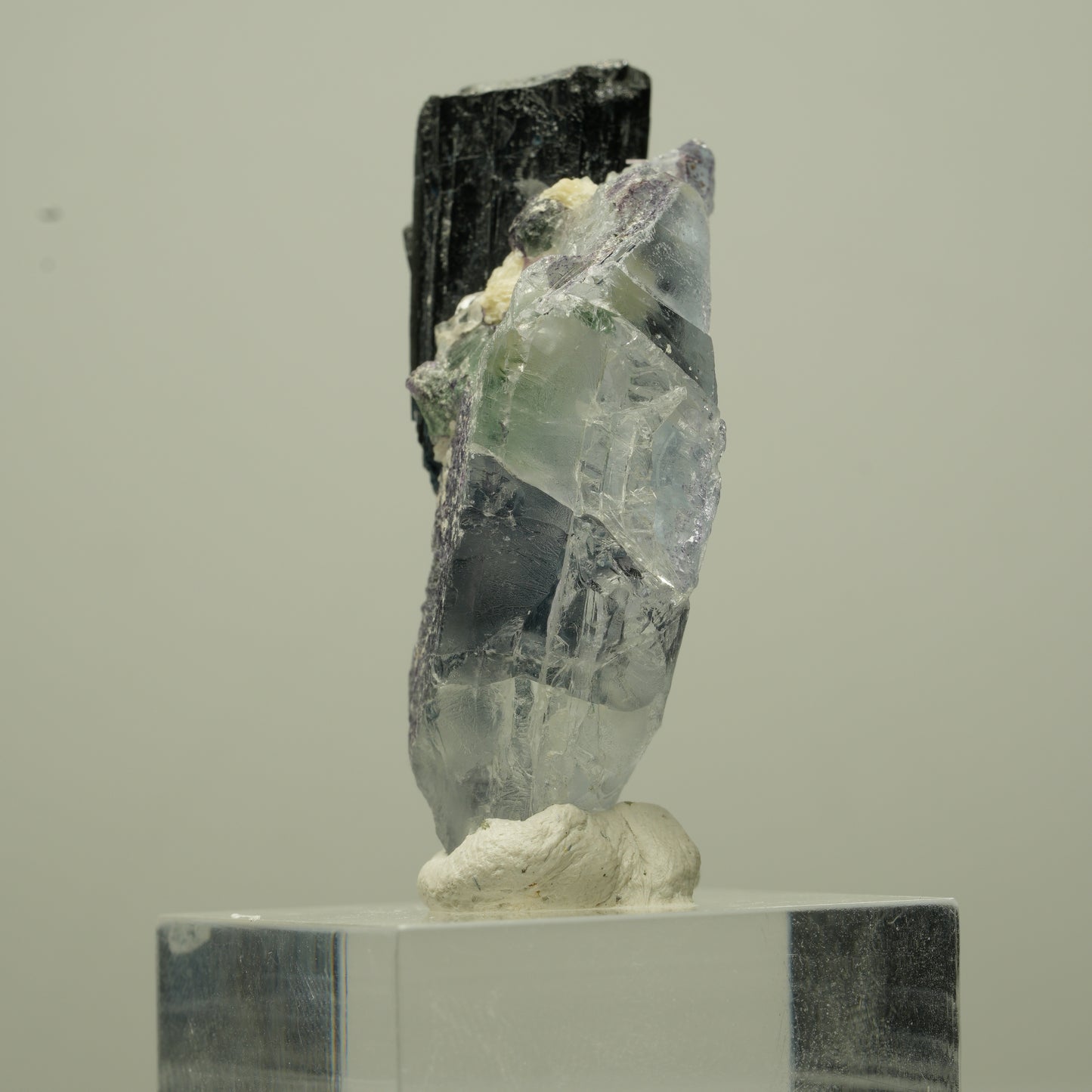 Phantom Fluorit Würfel, Schörl Turmalin, Muskovit Erongo, Namibia 44*21*14mm #13703