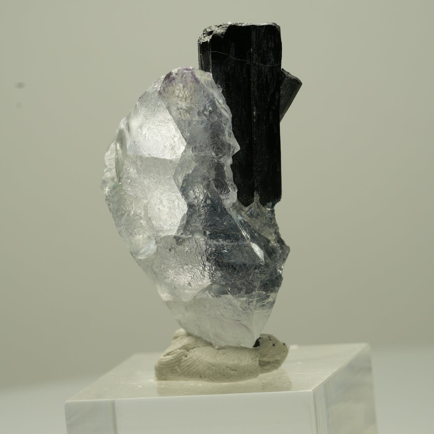 Phantom Fluorit Würfel, Schörl Turmalin, Muskovit Erongo, Namibia 44*21*14mm #13703