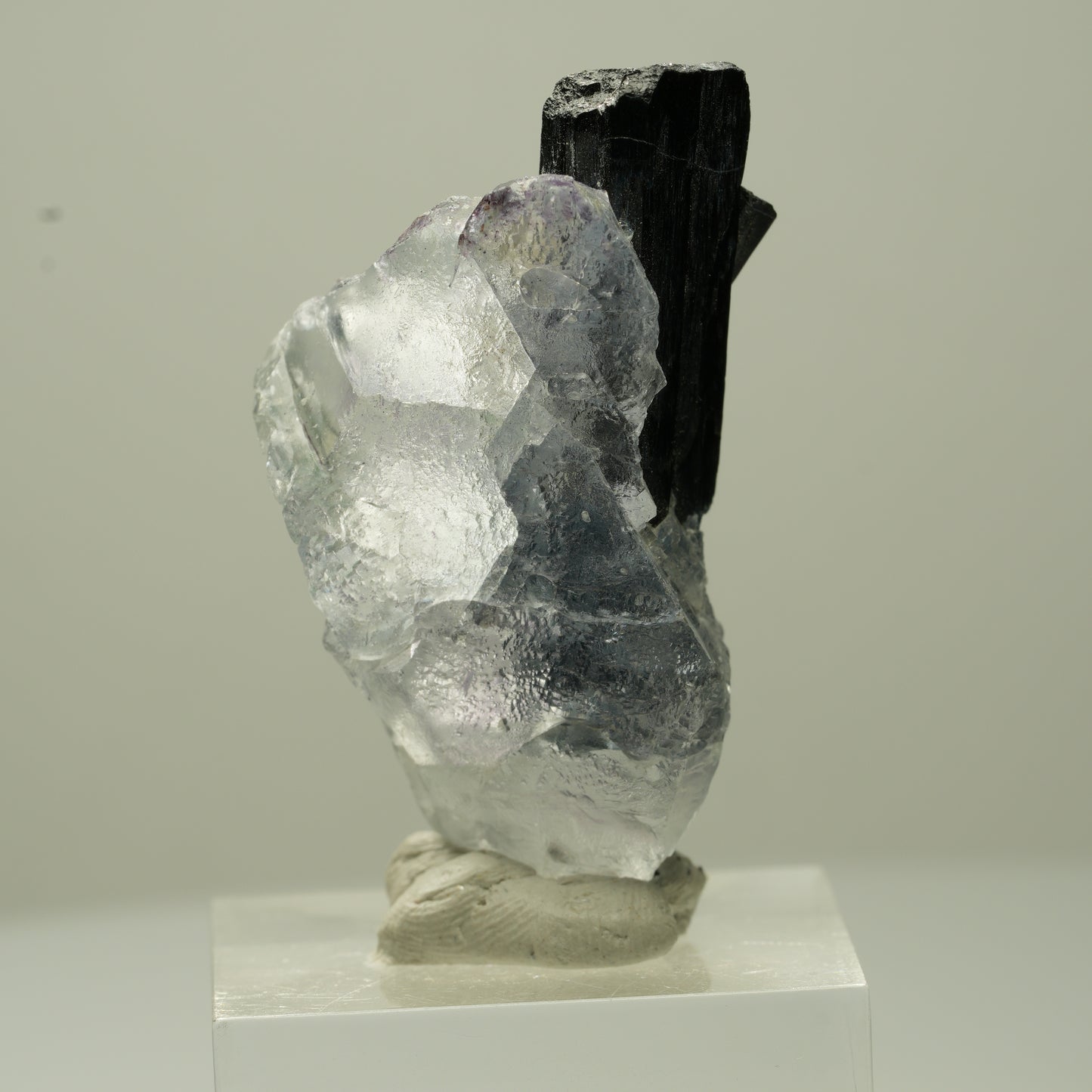 Phantom Fluorit Würfel, Schörl Turmalin, Muskovit Erongo, Namibia 44*21*14mm #13703