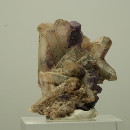 Seltene Phantom Fluorit Würfel, Rauchquarz Stufe Erongo, Namibia 36*27*21mm #13705