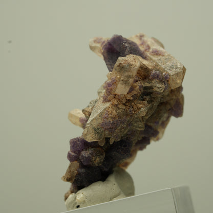 Seltene Phantom Fluorit Würfel, Rauchquarz Stufe Erongo, Namibia 36*27*21mm #13705