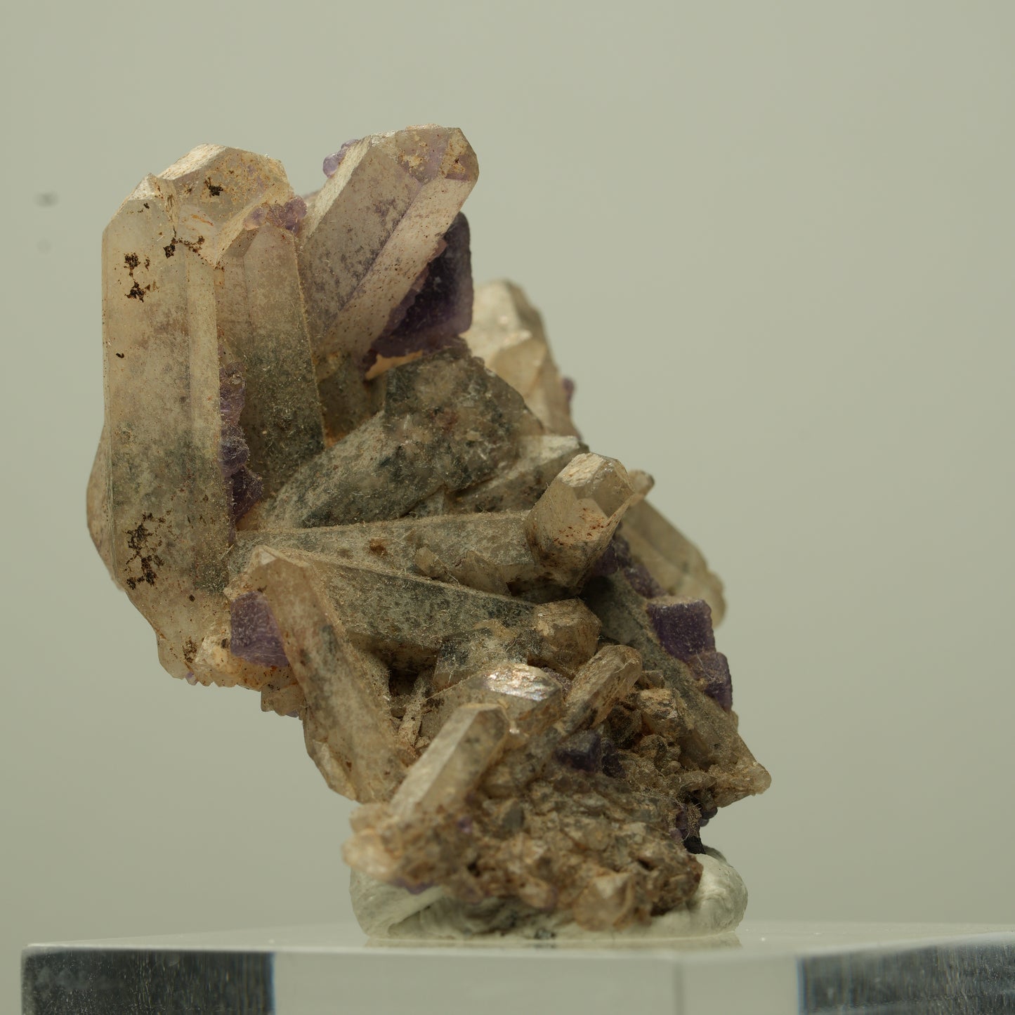 Seltene Phantom Fluorit Würfel, Rauchquarz Stufe Erongo, Namibia 36*27*21mm #13705