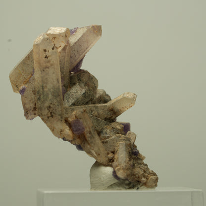 Seltene Phantom Fluorit Würfel, Rauchquarz Stufe Erongo, Namibia 36*27*21mm #13705