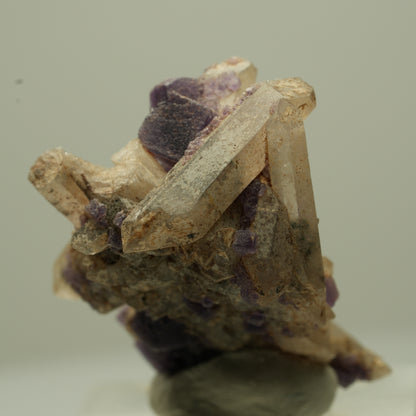 Seltene Phantom Fluorit Würfel, Rauchquarz Stufe Erongo, Namibia 36*27*21mm #13705