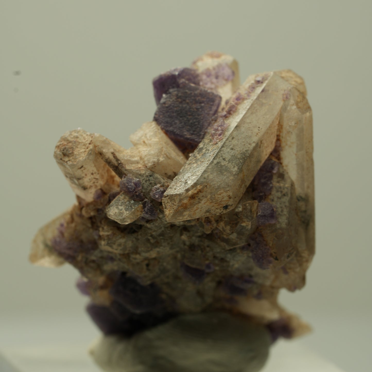Seltene Phantom Fluorit Würfel, Rauchquarz Stufe Erongo, Namibia 36*27*21mm #13705