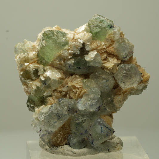 Phantom Fluorit Würfel, Schörl Turmalin, Muskovit Erongo, Namibia 33*32*14mm #13706