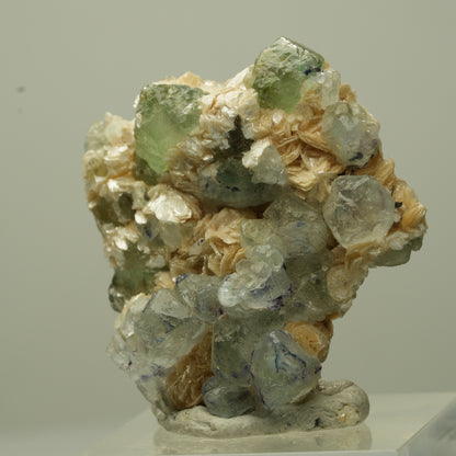 Phantom Fluorit Würfel, Schörl Turmalin, Muskovit Erongo, Namibia 33*32*14mm #13706