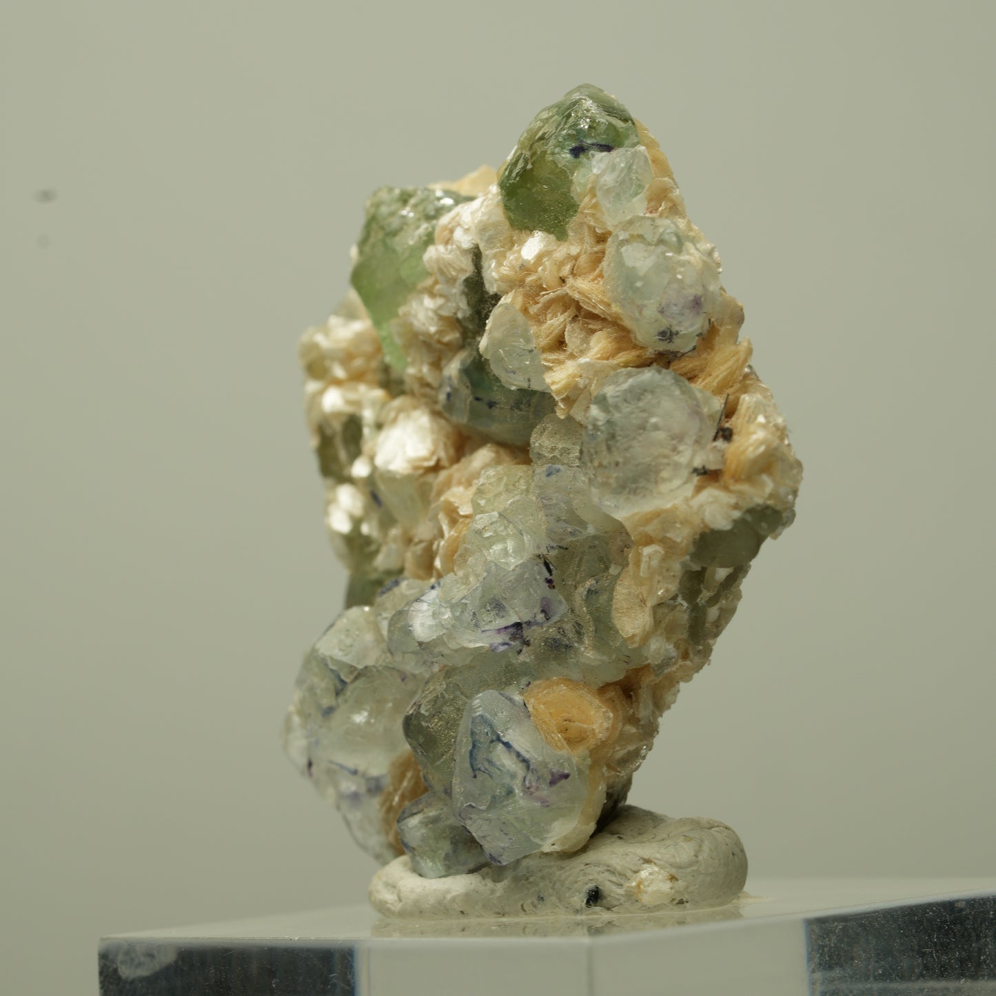 Phantom Fluorit Würfel, Schörl Turmalin, Muskovit Erongo, Namibia 33*32*14mm #13706