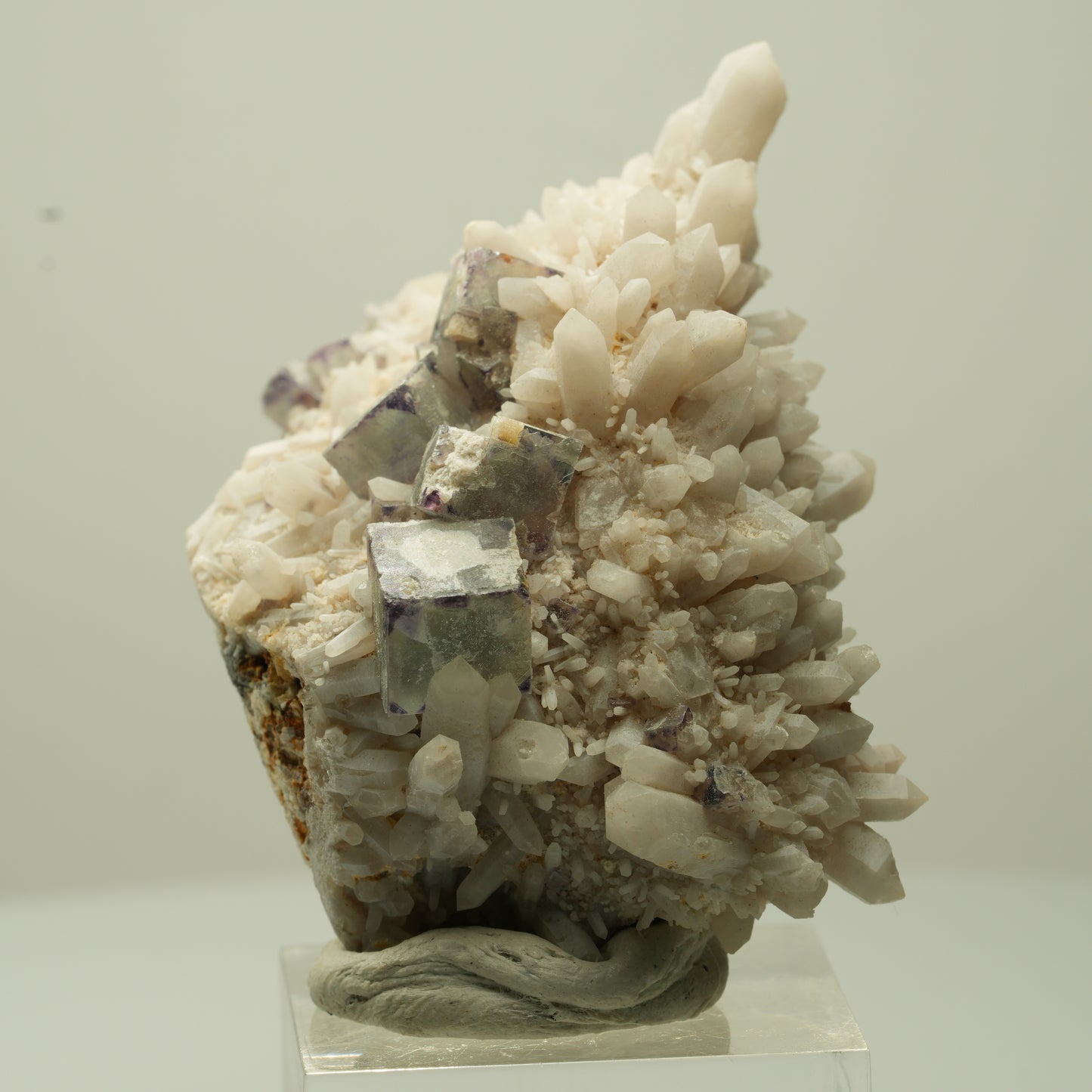 Seltene Phantom Fluorit Würfel, Quarz Stufe Brandberg, Namibia 53*34*25mm #13708