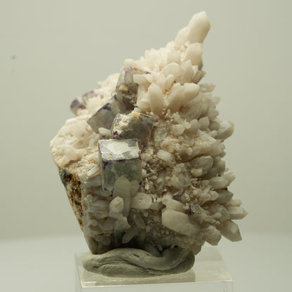 Seltene Phantom Fluorit Würfel, Quarz Stufe Brandberg, Namibia 53*34*25mm #13708