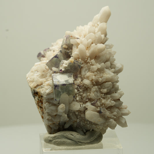 Seltene Phantom Fluorit Würfel, Quarz Stufe Brandberg, Namibia 53*34*25mm #13708
