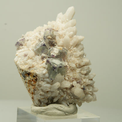 Seltene Phantom Fluorit Würfel, Quarz Stufe Brandberg, Namibia 53*34*25mm #13708