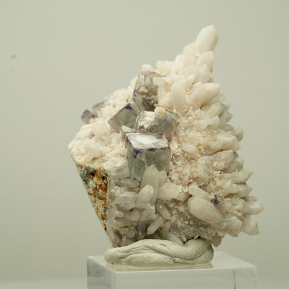 Seltene Phantom Fluorit Würfel, Quarz Stufe Brandberg, Namibia 53*34*25mm #13708
