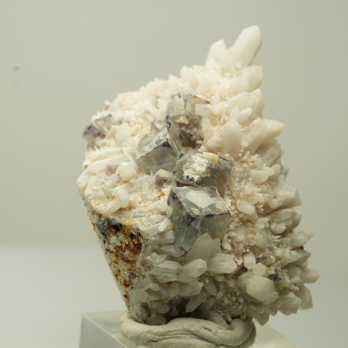 Seltene Phantom Fluorit Würfel, Quarz Stufe Brandberg, Namibia 53*34*25mm #13708