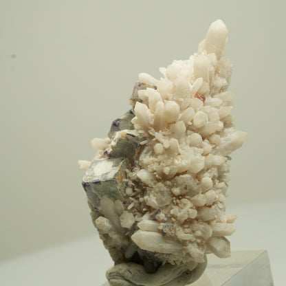 Seltene Phantom Fluorit Würfel, Quarz Stufe Brandberg, Namibia 53*34*25mm #13708