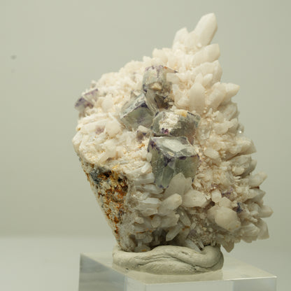 Seltene Phantom Fluorit Würfel, Quarz Stufe Brandberg, Namibia 53*34*25mm #13708
