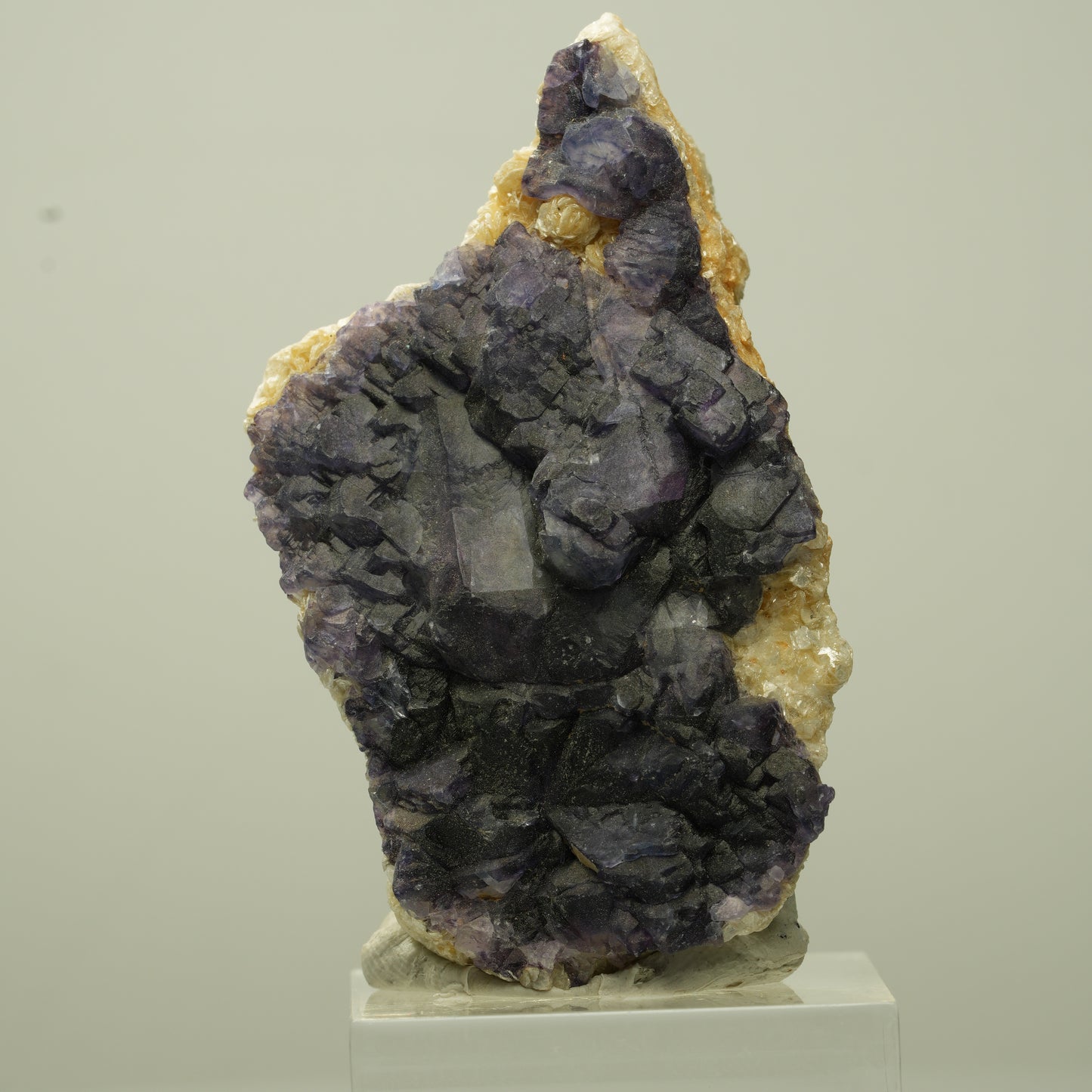Seltene Phantom Fluorit Würfel, Muskovit Stufe Erongo, Namibia 54*30*18mm #13709