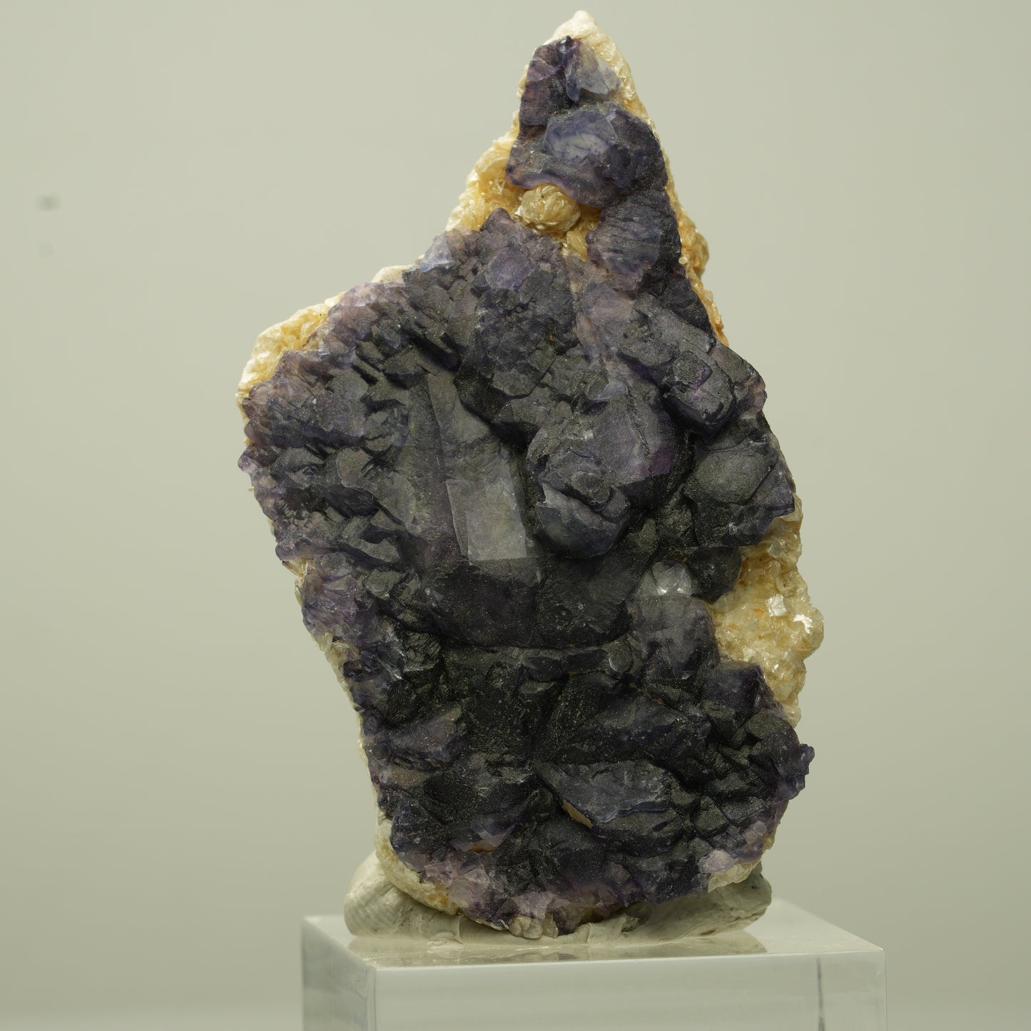Seltene Phantom Fluorit Würfel, Muskovit Stufe Erongo, Namibia 54*30*18mm #13709