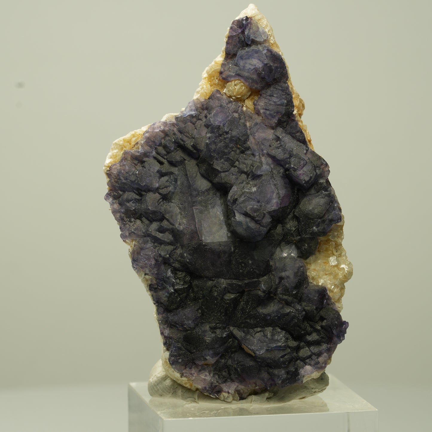 Seltene Phantom Fluorit Würfel, Muskovit Stufe Erongo, Namibia 54*30*18mm #13709