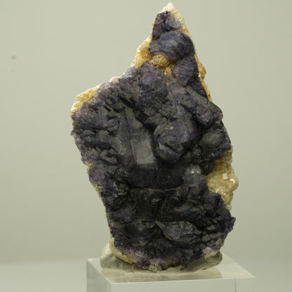 Seltene Phantom Fluorit Würfel, Muskovit Stufe Erongo, Namibia 54*30*18mm #13709