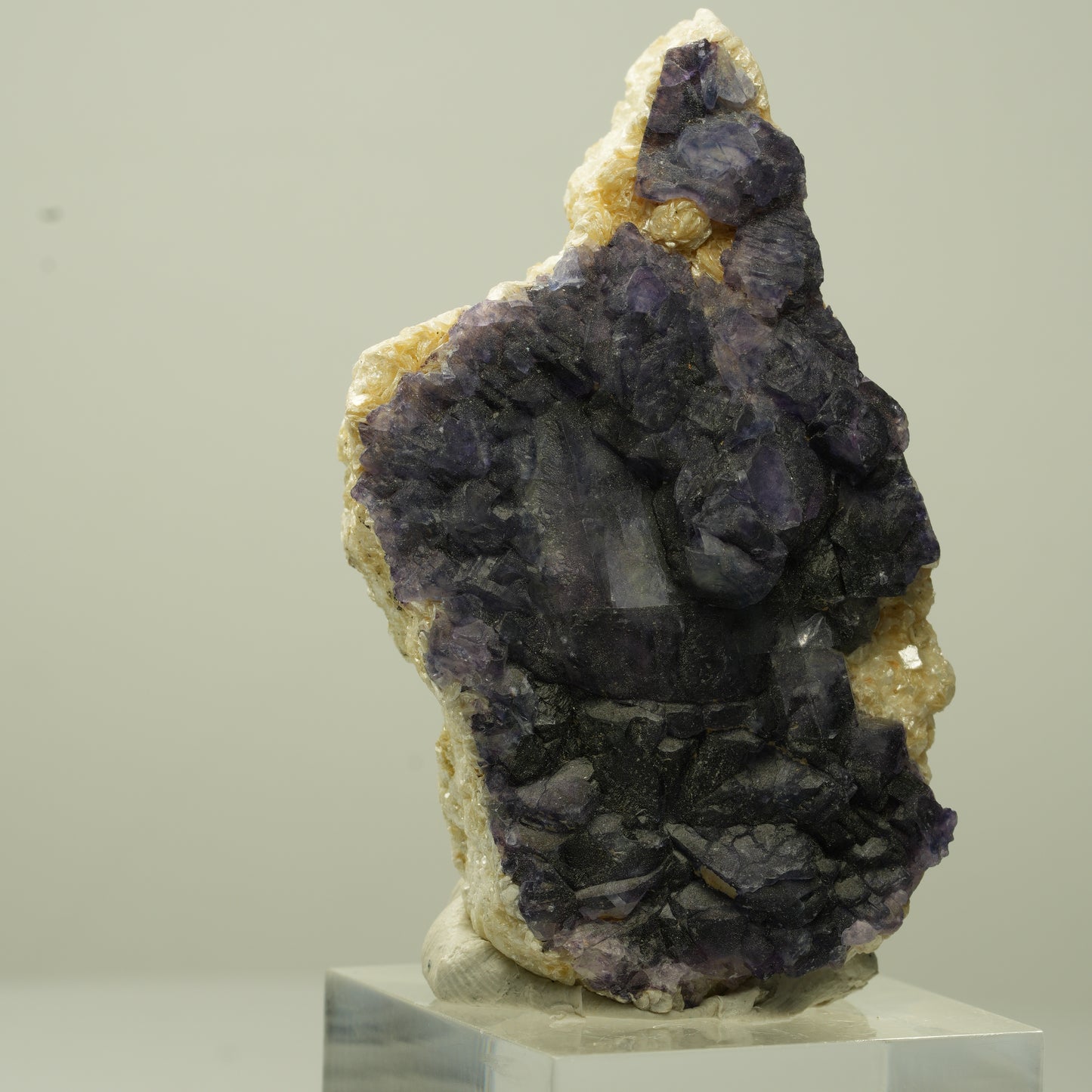 Seltene Phantom Fluorit Würfel, Muskovit Stufe Erongo, Namibia 54*30*18mm #13709