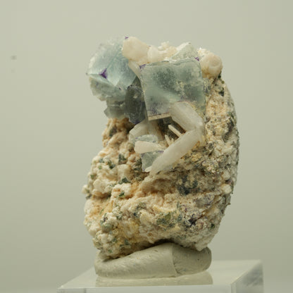 Cubes rares de fluorine fantôme, quartz, orthose, Brandberg, Namibie 40*27*21mm #13710