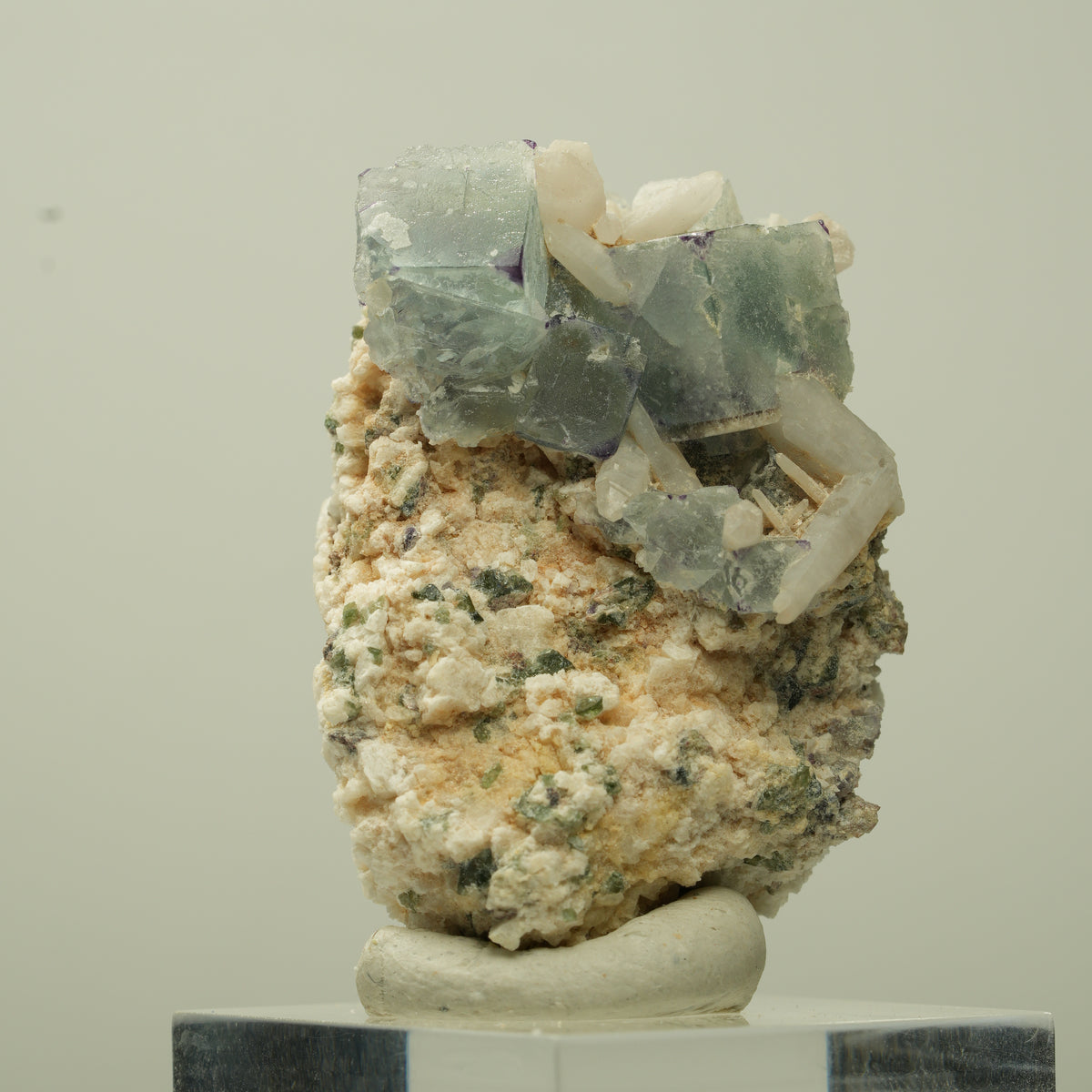 Cubes rares de fluorine fantôme, quartz, orthose, Brandberg, Namibie 40*27*21mm #13710